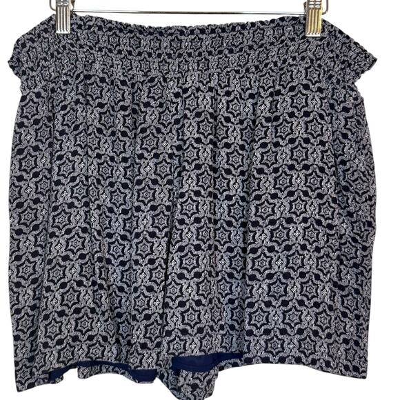 Knox Rose Navy Blue and White Flowy Shorts with pockets & lining Size XXL - Picture 1 of 4